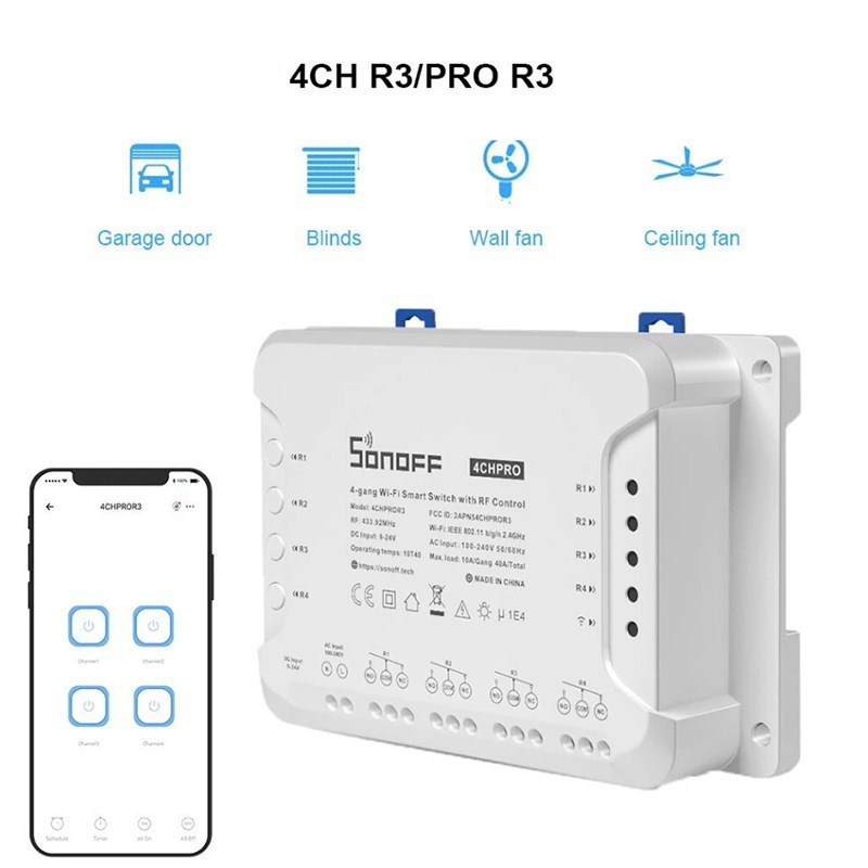 Sonoff สวิตช์อัจฉริยะ 4CH R3/ 4CH PRO R3 โมดูลสวิตช์ Wifi 4