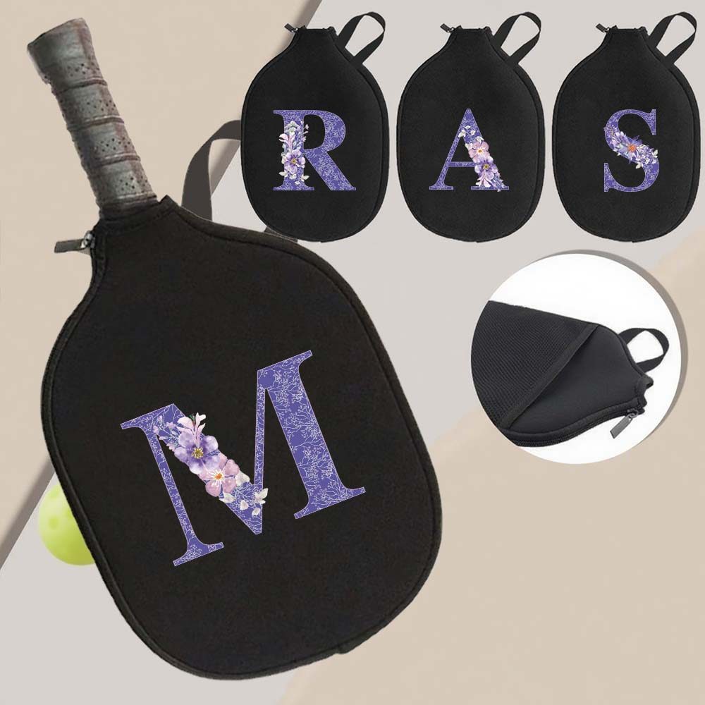 Peak แร็กเก็ต beg ไม้ปิงปองเก็บกระเป๋าถือ Paddle Pouch Protect Rackets สีม่วงดอกไม้พิมพ์ Series