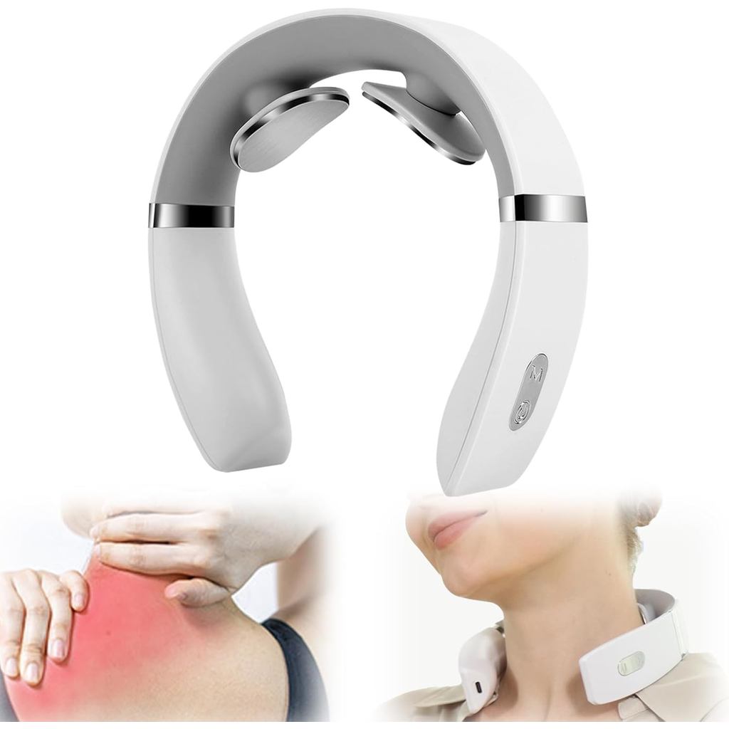 4-Head Electric Massagers Set, Vagus Nerve Stimulator Neck, 6 Modes & 16 Levels, Ergonomic Design, P