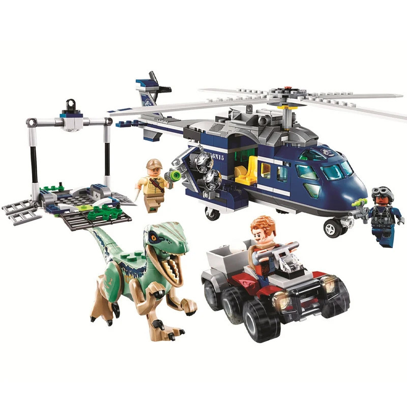 Top Choice 2025 รุ่นใหม่ในสต็อก Blues Helicopter Pursuit Jurassics Building Blocks 75928 ของเล่นเพื่