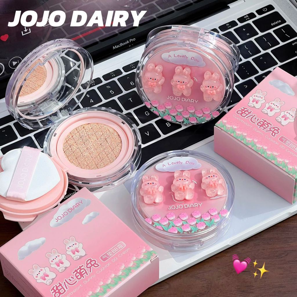 JOJO DIARY Sweetheart Cute Rabbit Cushion BB Cream Light Moisturizing Non-sticking Powder ผิวแห้งครี