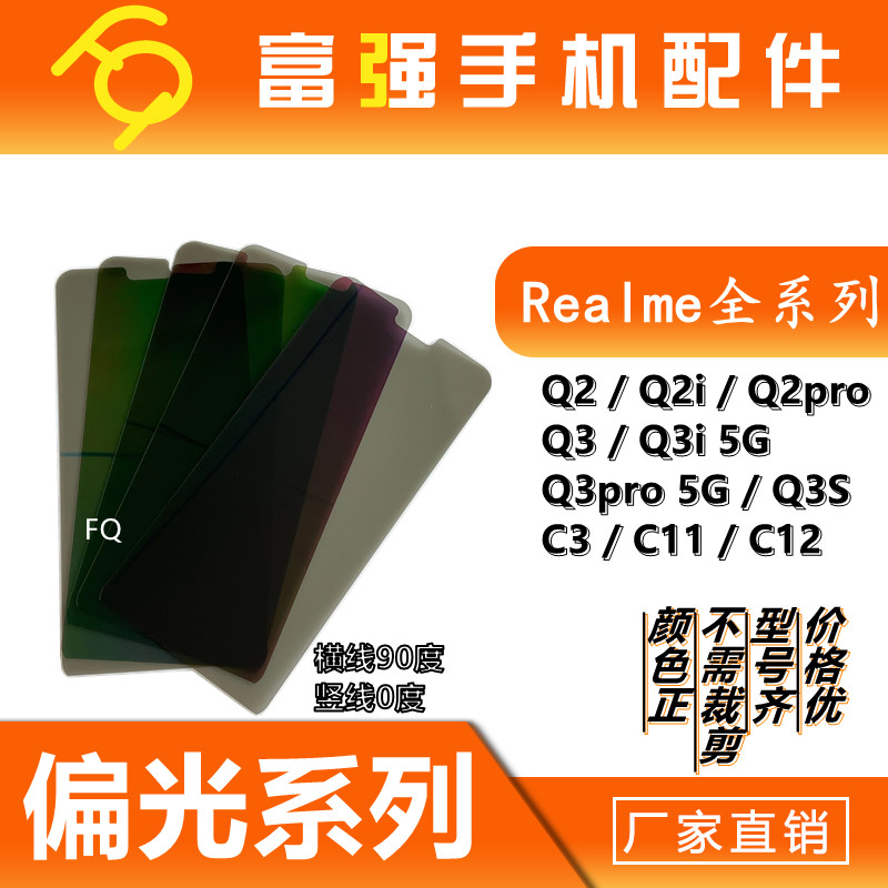 เหมาะสําหรับ realme Q2 Q2i Q2pro Q3 Q3i Q3pro Q3S C3 C11 C12 ใบหน้าโพลาไรซ์