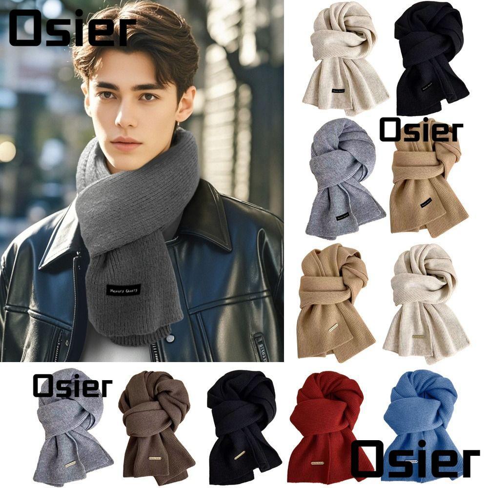 OSIER ผ้าพันคอถักจากขนสัตว์ สไตล์เน็กเกอร์ไชน์ สำหรับผู้หญิงและผู้ชาย