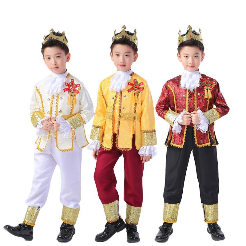 เด็กเจ้าชายประสิทธิภาพเครื่องแต่งกายสไตล์ยุโรปพระราชวังเจ้าหญิงเจ้าชายเวทีเทพนิยายชุดรัสเซียชาติพันธุ์ประสิทธิภาพเครื
