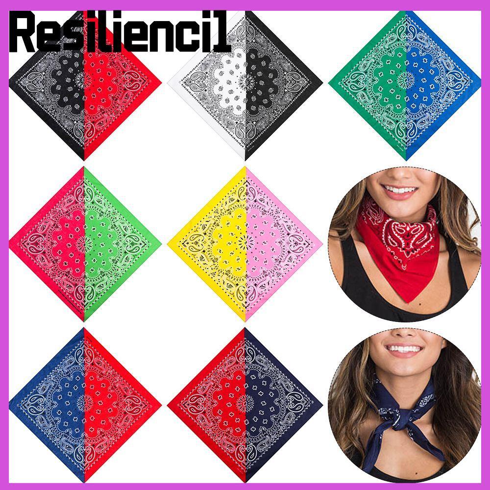 RESILIENCI1 Bohemian Headband Neck Tie ผู้ชายผู้หญิง Floral Double Color Bandana