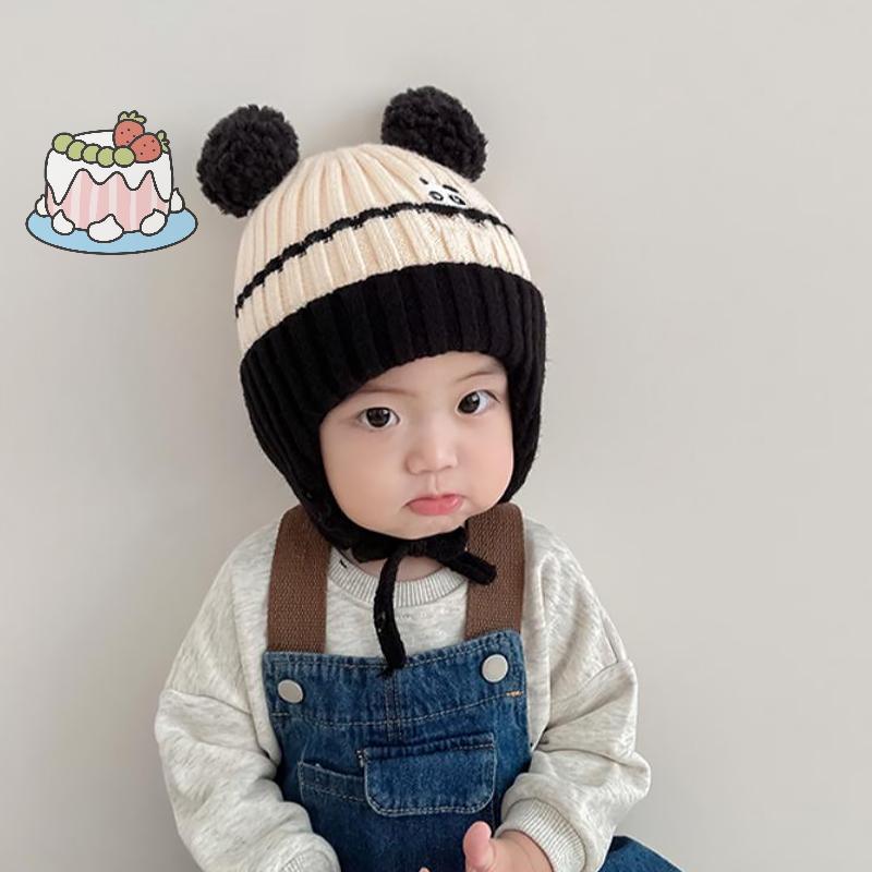 หมวกและเสื้อสวมหัวถักจากขนสัตว์สำหรับเด็ก อบอุ่นและน่ารัก เหมาะสมกับฤดูหนาว