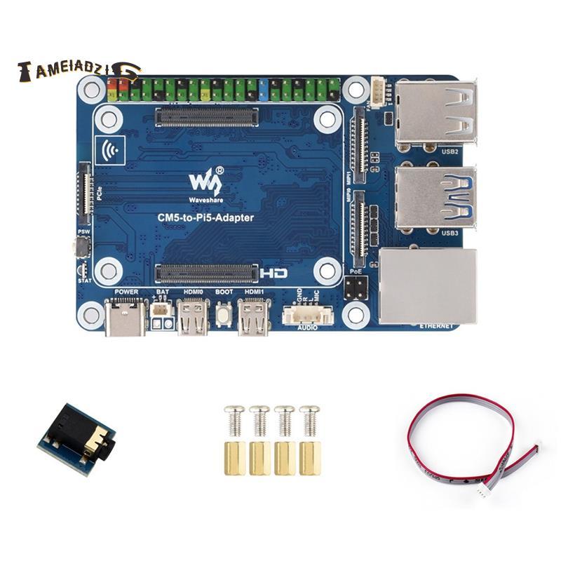 [คุณภาพ T] สําหรับอะแดปเตอร์ CM5 ถึง Pi 5 พร้อมอินเทอร์เฟซ USB GPIO 4-Ch รองรับการเชื่อมต่อไมโครโฟนส