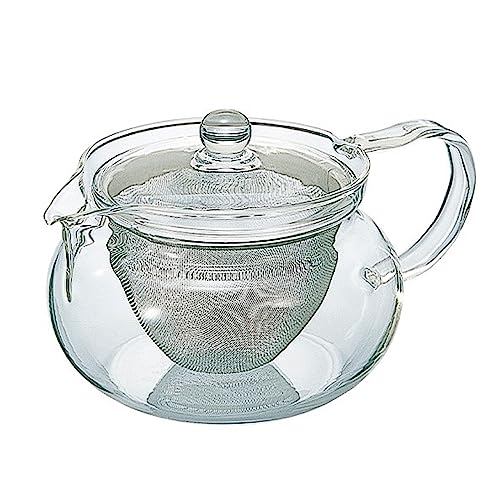 HARIO Teapot Chacha Kyusu Round, Practical Capacity 450ml, Heat-Resistant Glass, Present, Gift, CHJM