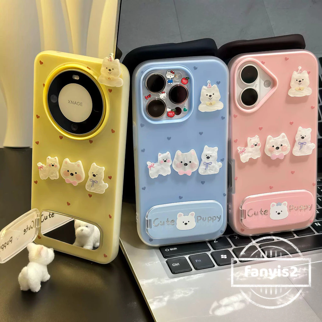 Realme C75X C67 C65 C63 C61 C55 C53 C35 C30 C25Y C21 C20 C15 8i 5i หมายเหตุ 60 50 ใหม่ 2 ใน 1 3D ลูกสุนัขเคสโทรศัพท์ซิลิคอนปกอ่อน