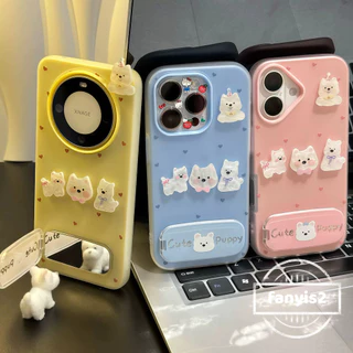Realme C75X C67 C65 C63 C61 C55 C53 C35 C30 C25Y C21 C20 C15 8i 5i หมายเหตุ 60 50 ใหม่ 2 ใน 1 3D ลูกสุนัขเคสโทรศัพท์ซิลิคอนปกอ่อน