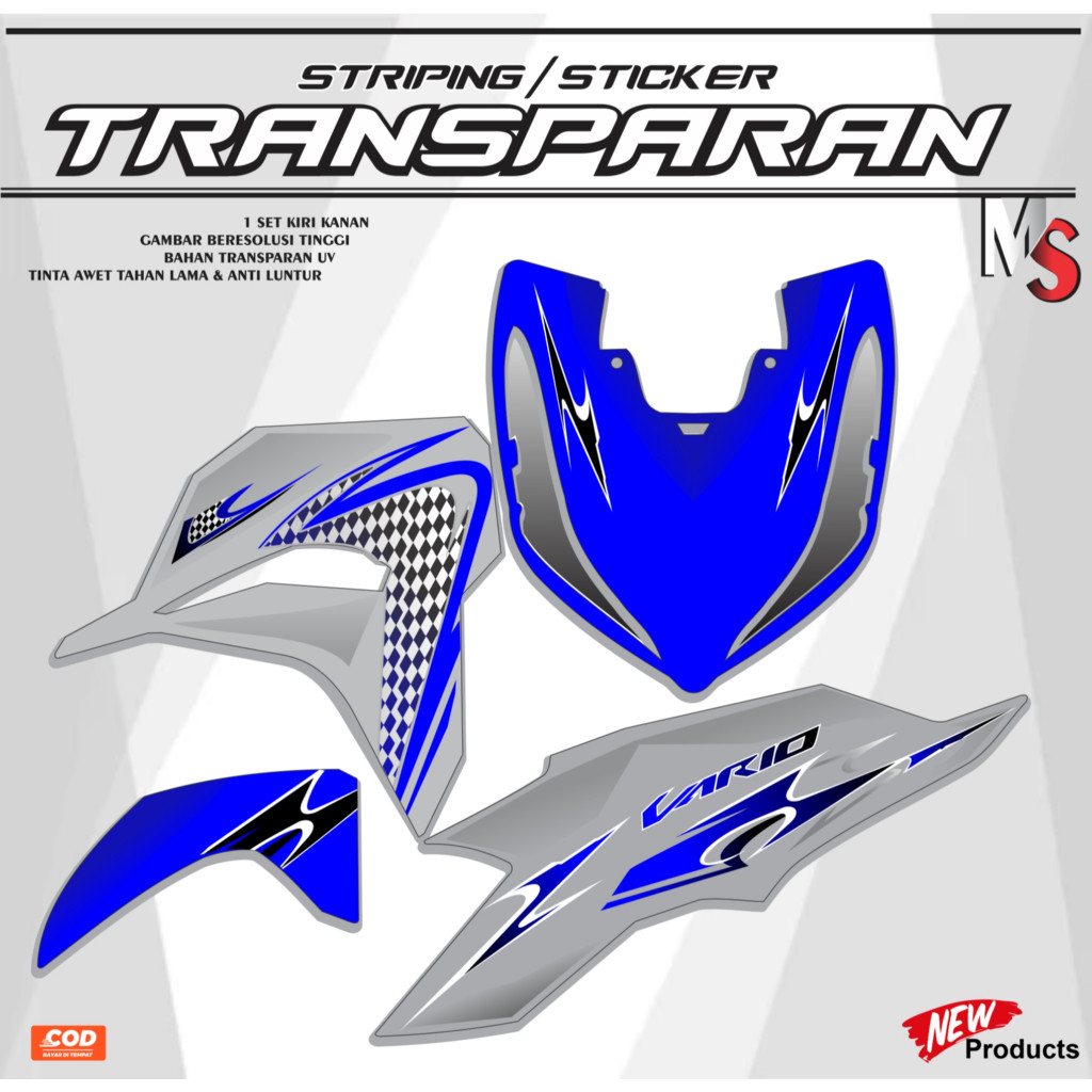 / Transparent Striping Vario Gen 2 สติ๊กเกอร์ใหม่ Variation Chess Motif Varky V3 Simple MS001