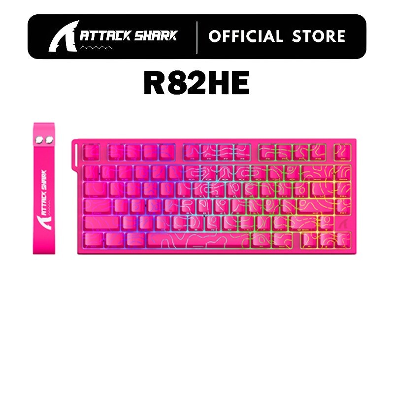 ATTACK SHARK R82 HE 75% 8000Hz Rapid Trigger คีย์บอร์ดแบบมีสาย 0.0005 มม.RT ความแม่นยําสวิทช์แม่เหล็