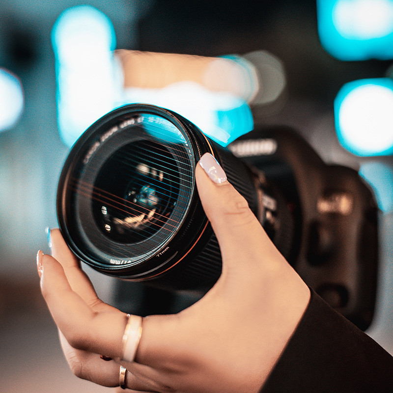 กล้องถ่ายภาพ Rainbow Blue Brushed Wide Screen Movie Special Effects Filter