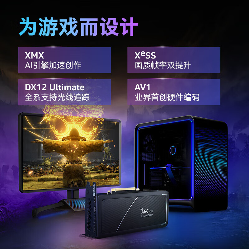 Intel Ruixuan Arc A750 8G/A770 16G เกมเล่นเกมเดสก์ท็อปการออกแบบมืออาชีพกราฟิกการ์ดอิสระ