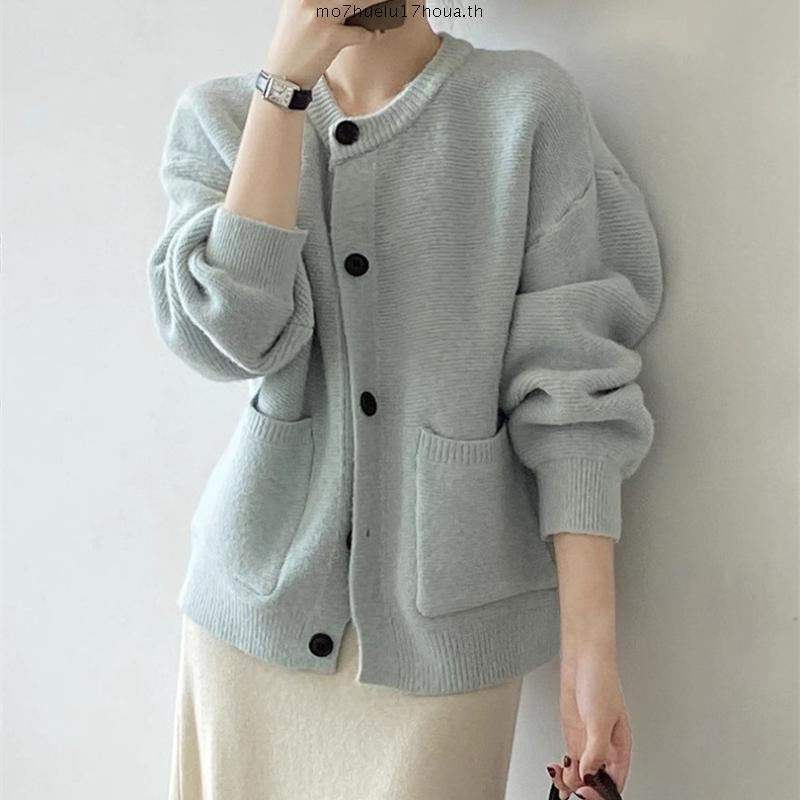 Bemingtop988(S-XL)-BMG Basic Cardigan – คาร์ดิแกนเรียบง่ายที่ใส่ได้ทุกวัน