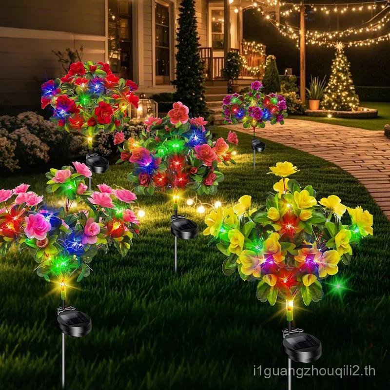 4-Pack Solar Lights, perfect as gifts for mothers. Outdoor waterproof azalea solar lights, solar aza