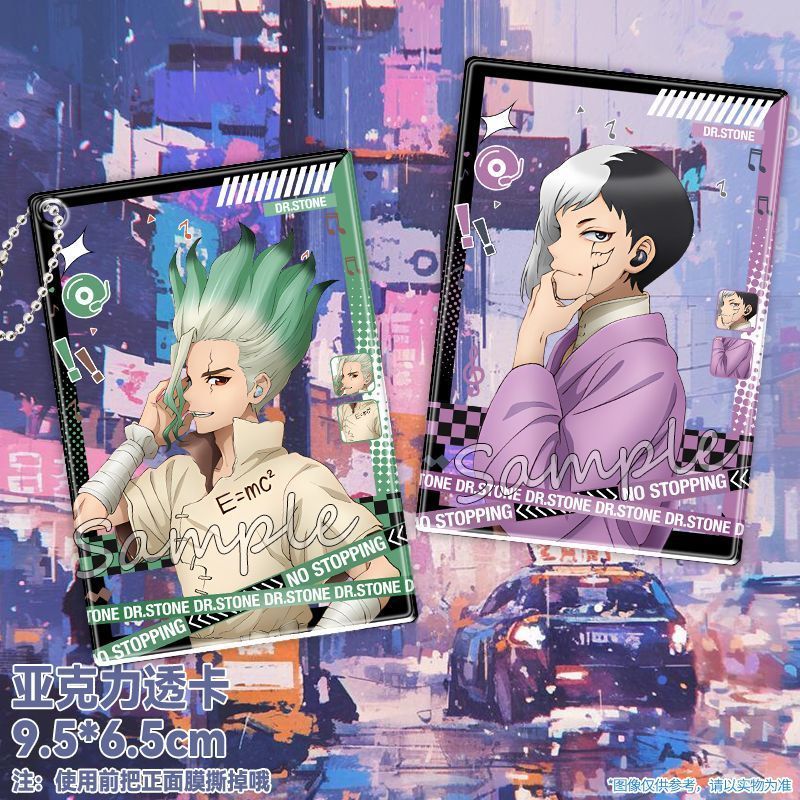 Dr.STONE พวงกุญแจจี้ Senku Ishigami Gen Asagiri Ukyo Saionji Ryusui Nanami อะคริลิคการ์ด Photo Prop