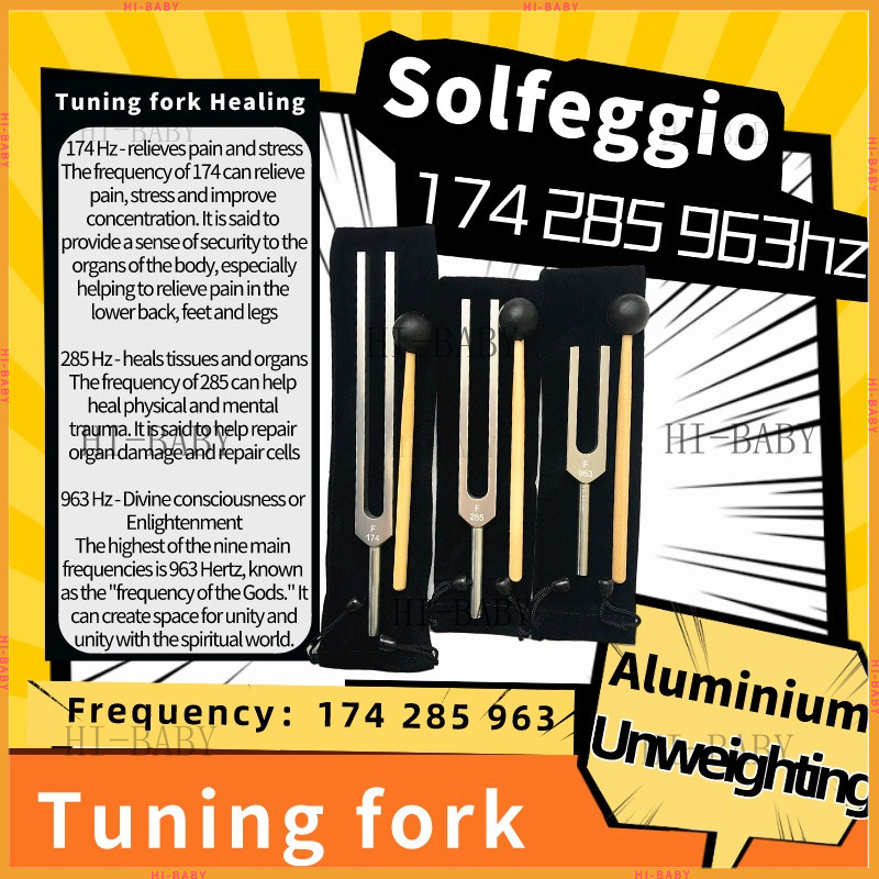 Tuning fork🎵ส้อมจูนเสียง Solfeggio ส้อมจูนเสียง อลูมิเนียมอัลลอย 174 285 963 สําหรับกระเป๋าให้อาหาร