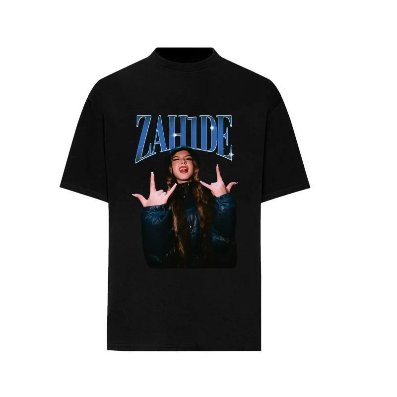 ท็อปสุดฮิต เสื้อยืดพิมพ์ลายนักร้องเยอรมัน Zahide แขนสั้น ผ้าฝ้าย ขนาดใหญ่ เสื้อทีเชิ้ต Tik Tok Ins S