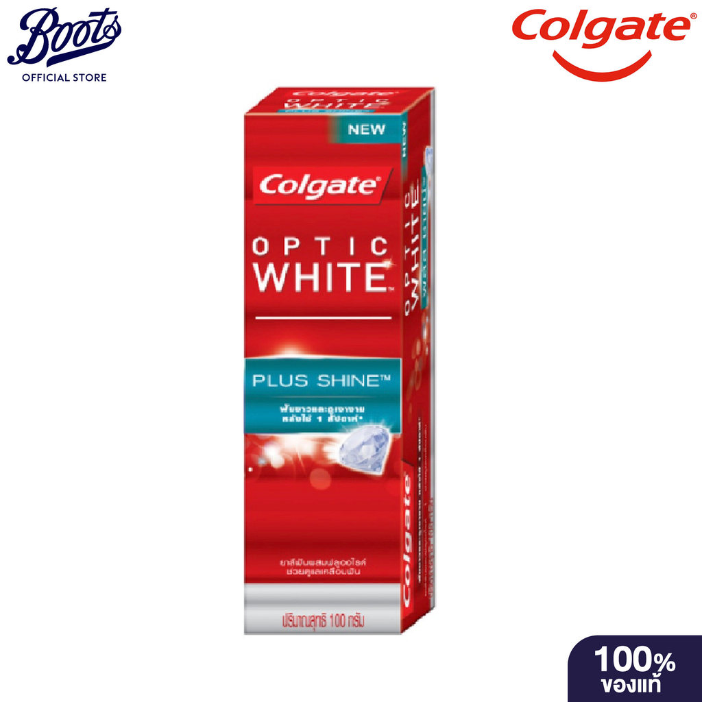 Colgate Optic White Plus Shine Toothpaste 100g คอลเกต ยาสีฟันคอลเกต ออพติค ไวท์ พลัส ไชน์ 100 กรัม