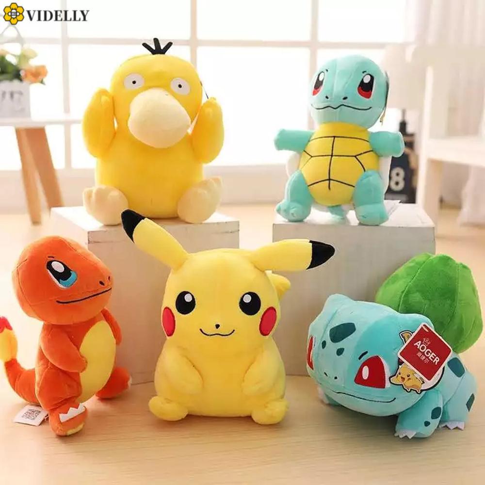 VIDELLY ตุ๊กตาโปเกมอนสําหรับเด็ก Bulbasaur Jigglypuff Peluche Psyduck