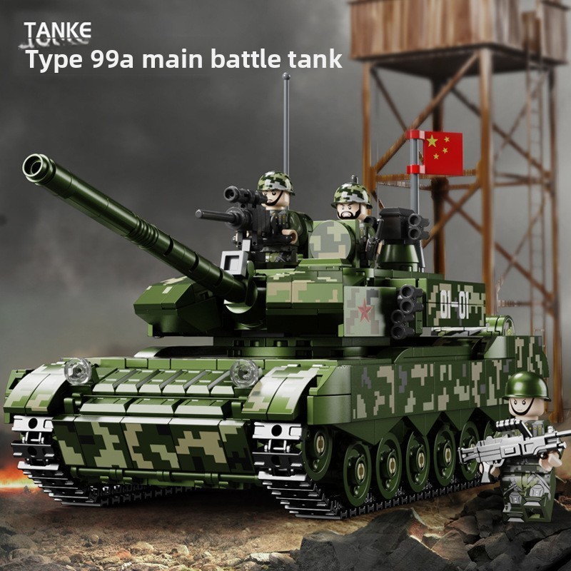 Retro World War II Tiger T34 Heavy Main Battle Tank Combat Aircraft Building Blocks ของเล่นเด็ก