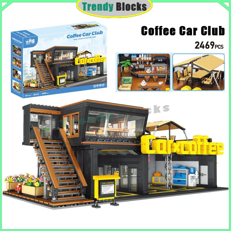 ร้านซ่อมรถยนต์,บล็อกตัวต่อ,Car Club,Shop Car Club,Parking 1:24 Scale Vehicles Building,JD113