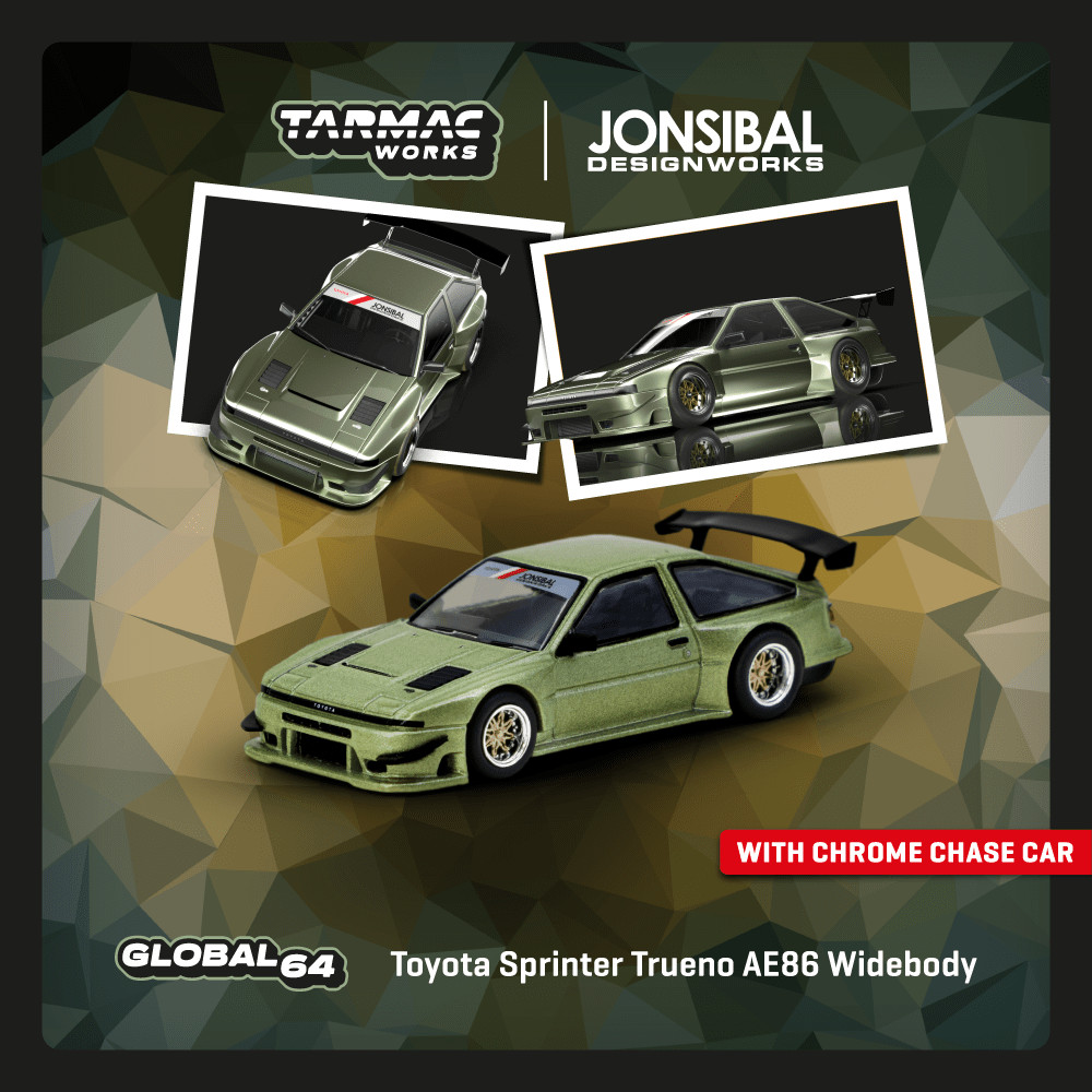 Tarmac Works 1:64 GLOBAL64 Toyota Sprinter Trueno AE86 Widebody Green T64G-060-GR