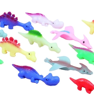 Jenniferae 10 ชิ้น TPR ไดโนเสาร์นิ้วมือ Slingshots ของเล่นสําหรับออทิสติกเด็ก Family Party Supply