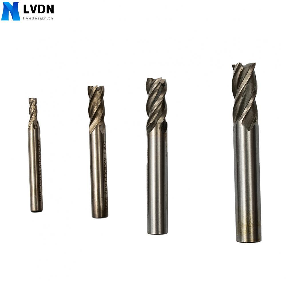 HSS CNC 4-Flute Straight Shank End Milling Metal Cutter Drill Bits 4/6/8/10/12mm