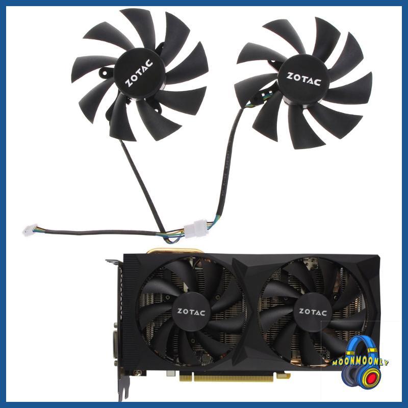 MOON 1 2PC กราฟิกการ์ดระบายความร้อน VGA พัดลม 4Pin 12V 0 35A สําหรับ Zotac RTX2060 2060 SUPER