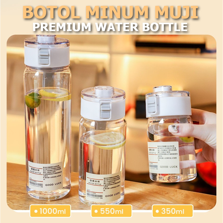 MUJI WATER BOTTLE PREMIUM White Drinking BOTTLE Transparent Clear Aesthetic Drinking WATER BOTTLE 55