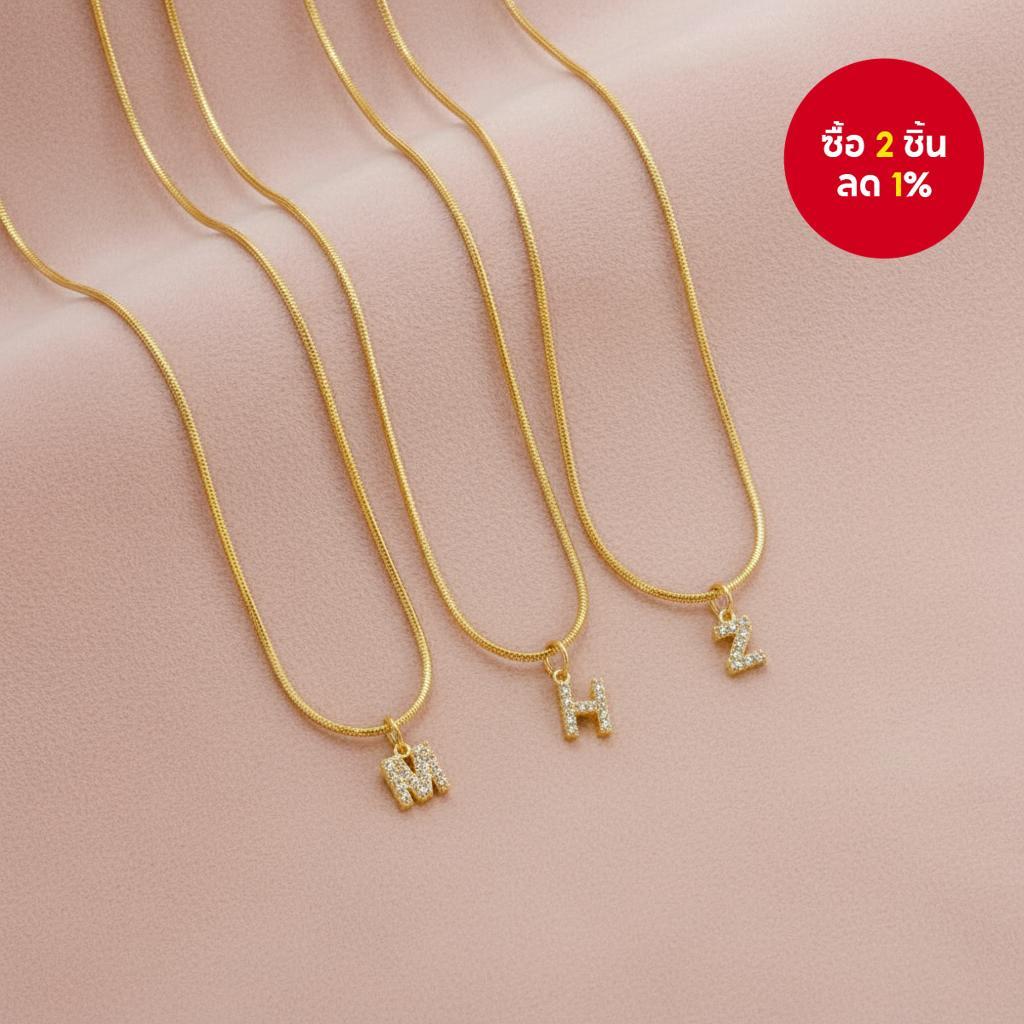 สร้อยคอจี้ตัวอักษร 26 สีทองประดับเพทายและชื่อสําหรับผู้หญิง Roe สแตนเลสโซ่กระดูกไหปลาร้า เครื่องประด