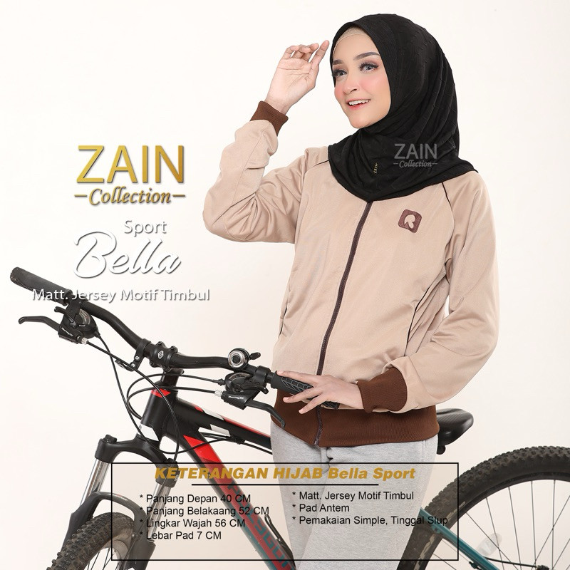 Bergo Sport Bella Daily Hijab - Jersey Sports Hijab - Zain Collection
