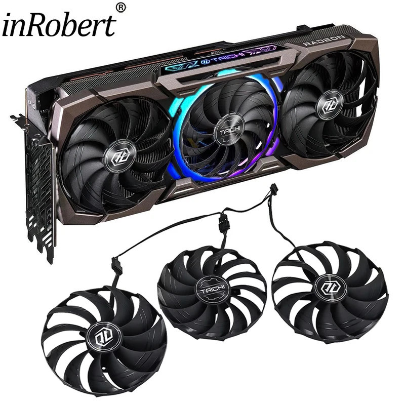 IiVideo การ์ดพัดลมสําหรับ ASROCK 107 มม.97 มม.RX 7900XTX TaiChi CF1010H12S RX7900XT RX7900XTX กราฟิก