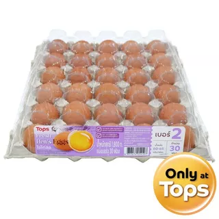 ท็อปส์ไข่ไก่สดปลอดสารเบอร์2 แพค 30ฟอง Tops Fresh Hen Eggs No.2 Pack 30pcs. [หมายเลขบาร์โค้ด 8853474054107 ]