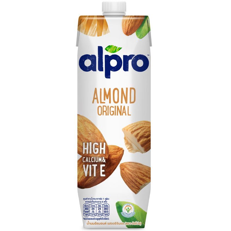 อัลโปรน้ำนมอัลมอนด์รสออริจินอล 1000มล. Alpro Almond Milk Original 1000ml. [หมายเลขบาร์โค้ด 8851359986161 ]
