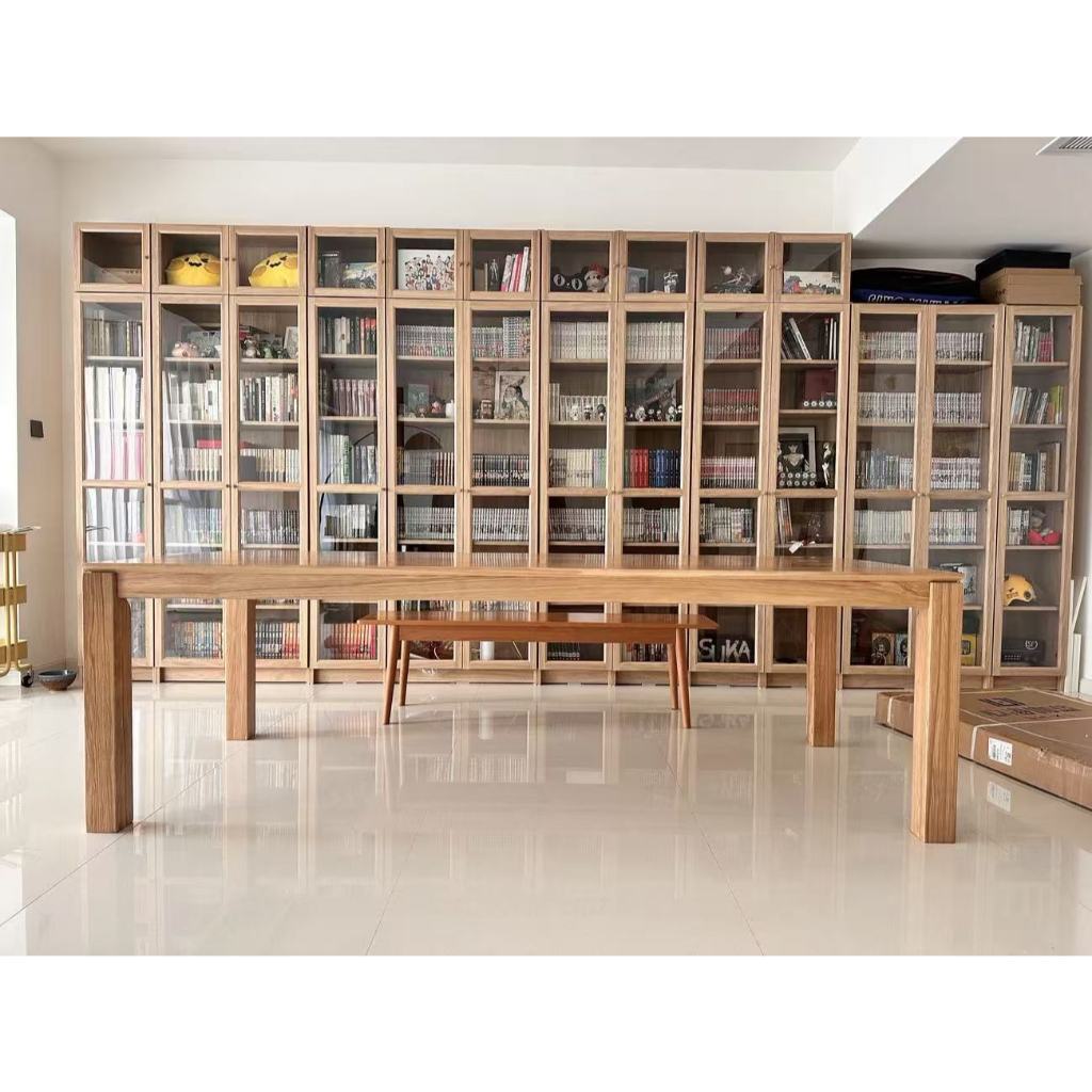 XH MUJI สไตล์นอร์ดิกการออกแบบโต๊ะไม้โต๊ะรับประทานอาหารโต๊ะคอมพิวเตอร์โต๊ะประชุมเวิร์กสเตชันม้านั่งขา
