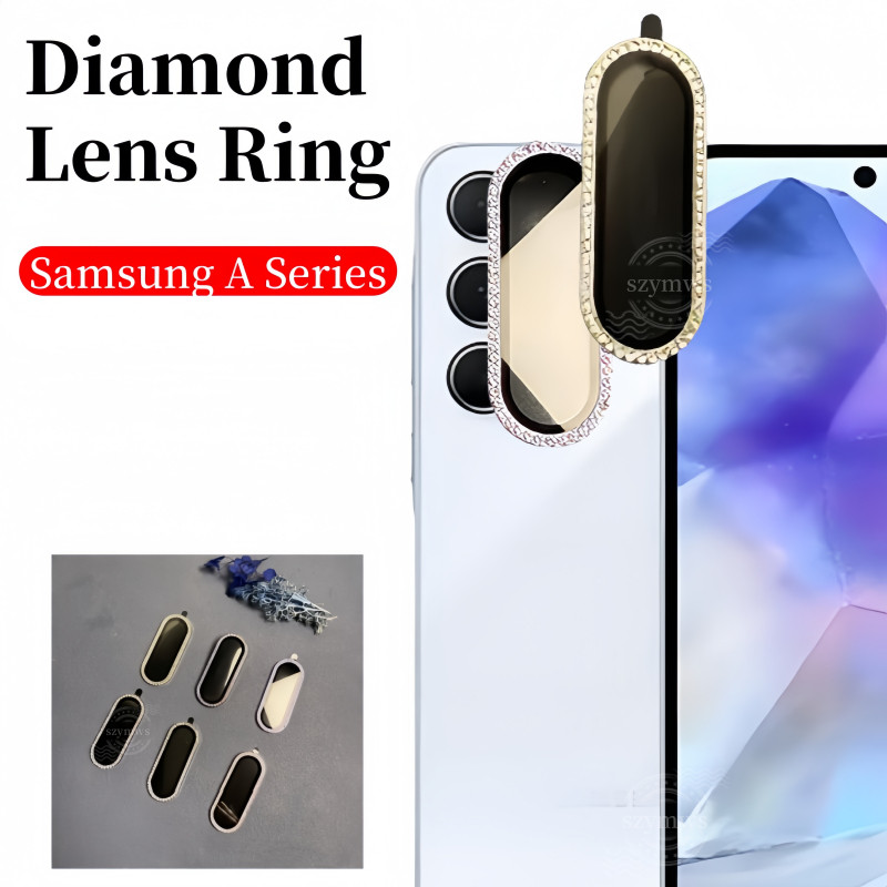 ตัวป้องกันเลนส์กล้อง สําหรับ Samsung A27 A17 A37 A57 A07 A06 A16 A26 A36 A56 5G/4G เลนส์ เพชร / พื้น / กระจกใส 068
