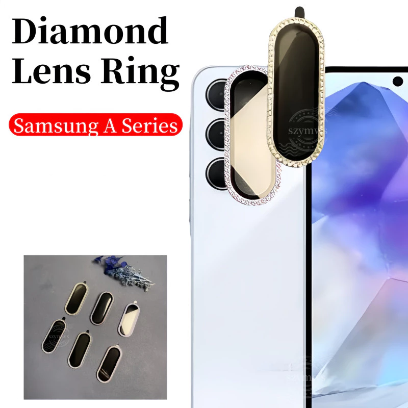 ตัวป้องกันเลนส์กล้อง สําหรับ Samsung A27 A17 A37 A57 A07 A06 A16 A26 A36 A56 5G/4G เลนส์ เพชร / พื้น / กระจกใส 068
