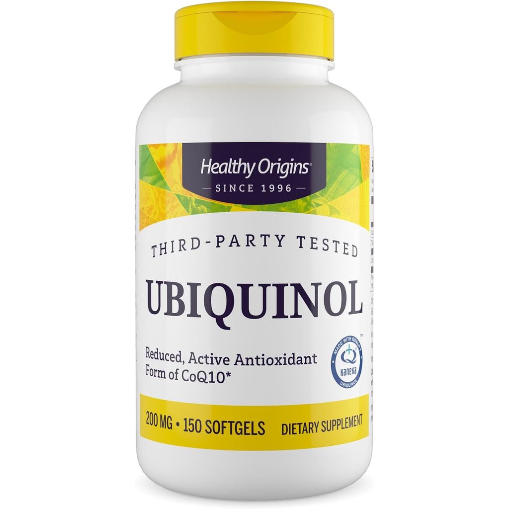 Healthy Origins Ubiquinol (แอคทีฟฟอร์มของ CoQ10), 200 มก. - อาหารเสริม Kaneka Ubiquinol เพื่อสุขภาพห