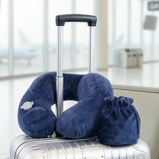 Konvy Portable Inflatable Neck Pillow 1pc คอนวี่ หมอนรองคอแบบเป่าลม (Blue/Gray/Beige)
