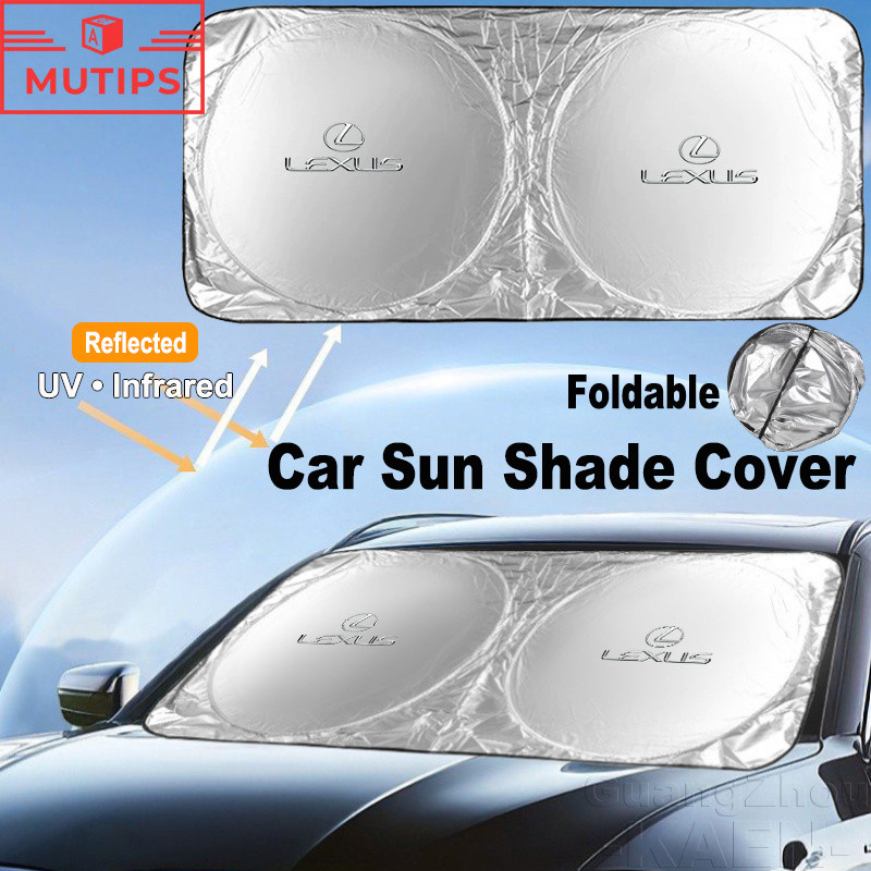 Lexus ที่บังแดดในรถยนต์ Car Sun Shade Cover กระจกหน้า ร่มบังแดดหน้ารถ กัน UV ฉนวนกันความร้อน สำหรับ 