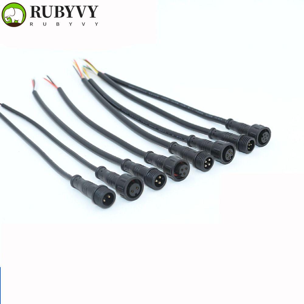 RUBYVY 2Pin 3Pin 4Pin แจ็ค,สายสีดํา IP67 ชายหญิง LED Connector, 20 ซม.2Pin 3Pin 4Pin สายไฟกันน้ํา LE