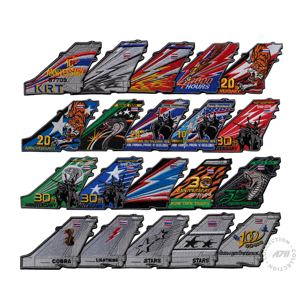 F-16 TAIL ART PATCH AVIATION COLLECTION แพตช์หางเครื่องบิน F16 Military Patch Air Force