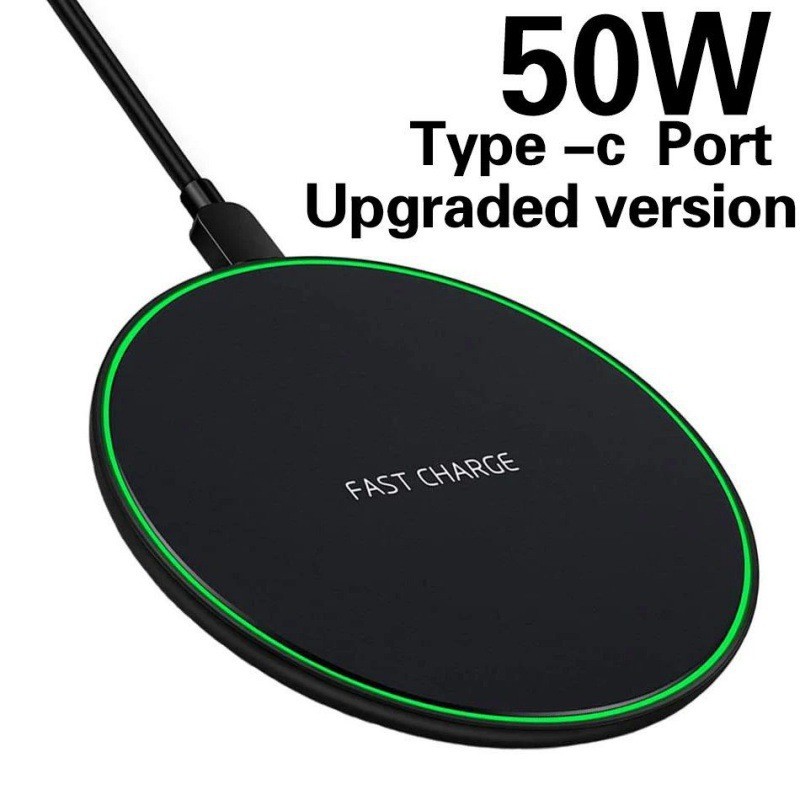เครื่องชาร์จไร้สายใหม่ 50W เหมาะสําหรับ Apple Huawei โทรศัพท์มือถือเดสก์ท็อปบางเฉียบ 15W เครื่องชาร์จไร้สายทรงกลม 30W
