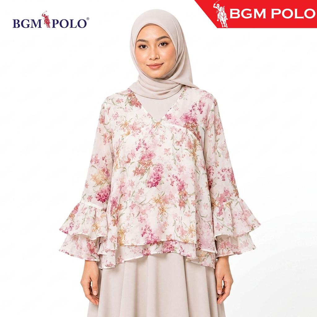 BGM POLO Aria เสื้อชีฟอง-BP-BC511ZTMX-BPP เสื้อผ้า Baju Wanita เสื้อ