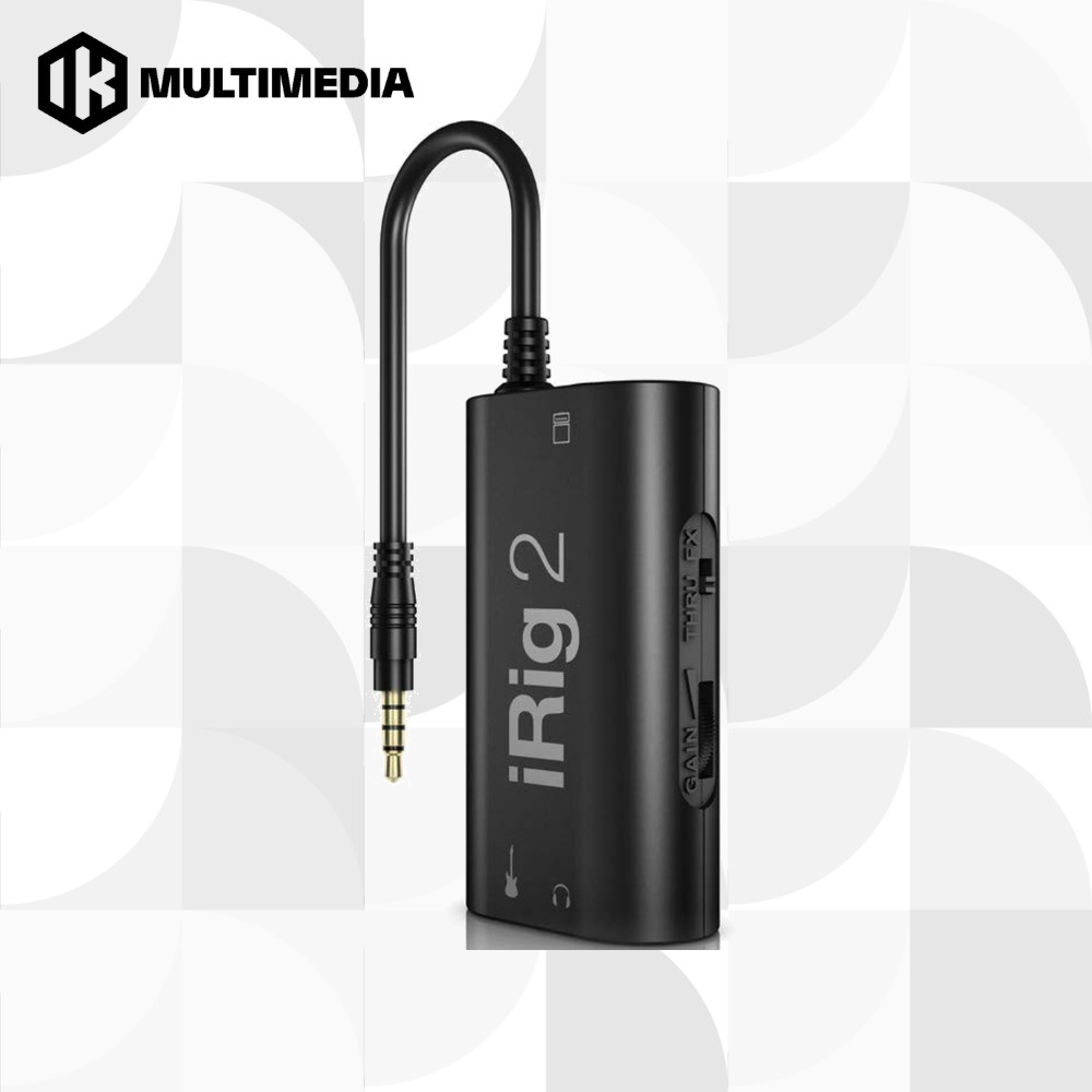 IK Multimedia iRig 2 อินเตอร์เฟสกีตาร์และเบส สีดำ สำหรับ iOS และ Android