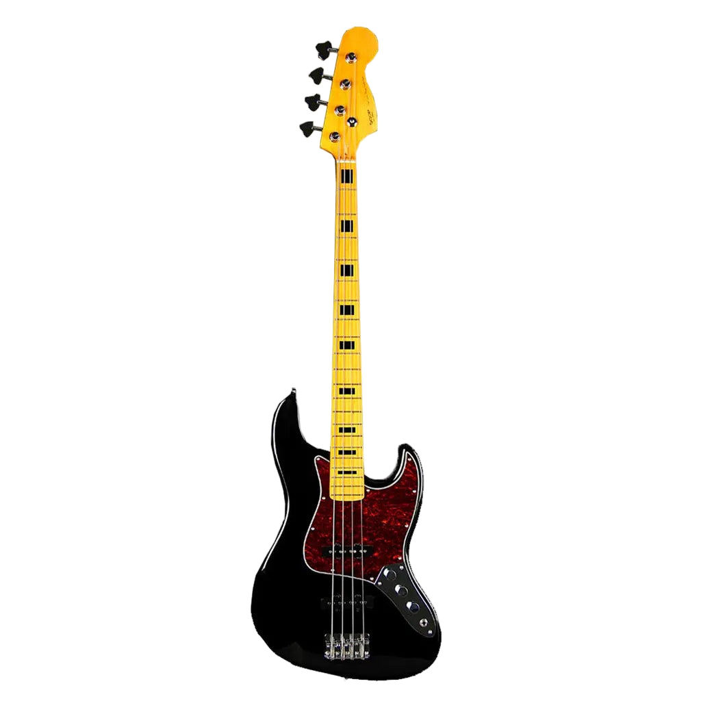 Sqoe JB4BS-300BK 4-Strings Jazz Bass Guitar Maple Fretboard - สีดํา