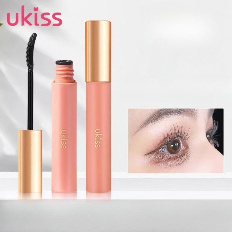 UKISS Eye Mascara เสื้อกันฝนสีกันน้ําติดทนนานไม่เลอะ Slim Curly Eye face Mascara สําหรับผู้หญิง ง่าย